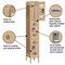 Salsbury Industries Wardrobe Locker, 12" W, 12" D, 78" H, (1) Wide, (3) Openings, Tan 73162TN-A